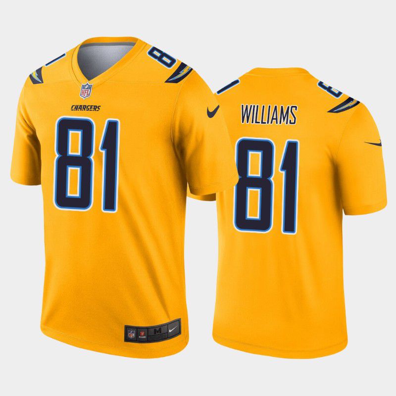 Men Los Angeles Chargers #81 Mike Williams Nike Gold Inverted Legend NFL Jersey->los angeles chargers->NFL Jersey